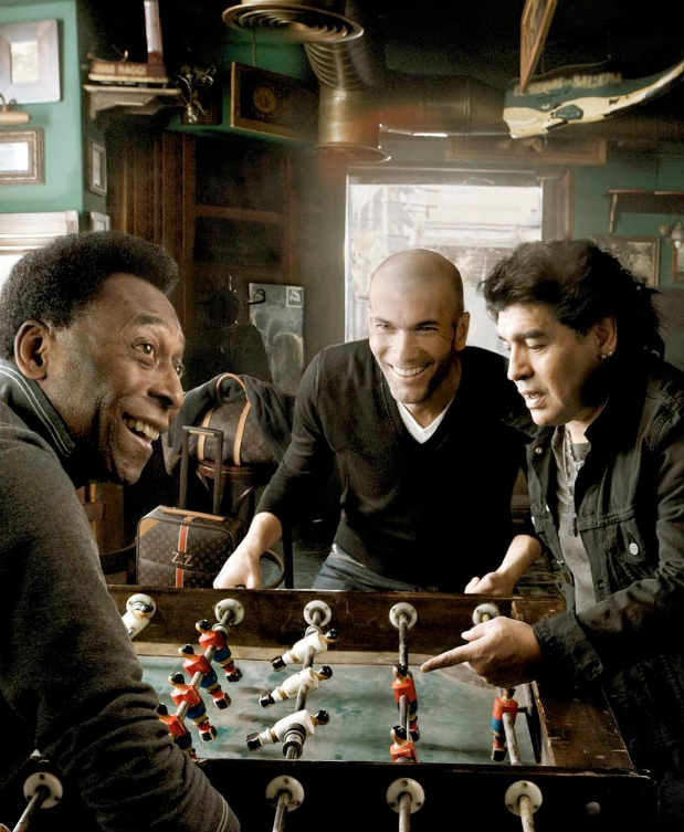 Champions Pelé Zinédine Zidane and Diego Maradona Legend